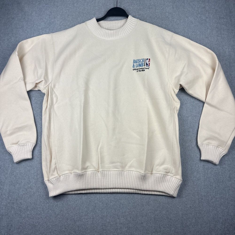 Vintage Nutmeg Mills Sweatshirt Mens XL Cream Crewneck Official Licensed NBA USA
